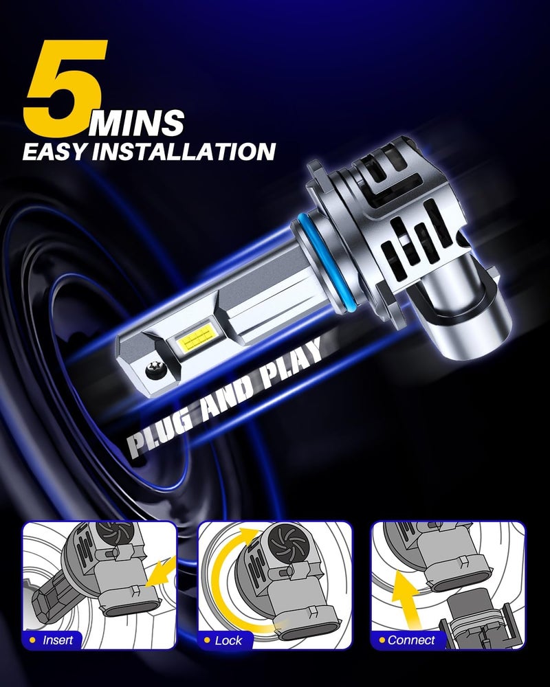 AUTOONE Upgraded 9005 HB3 Fog Bulbs, 700% Bright 24000 Lumens - Image 2